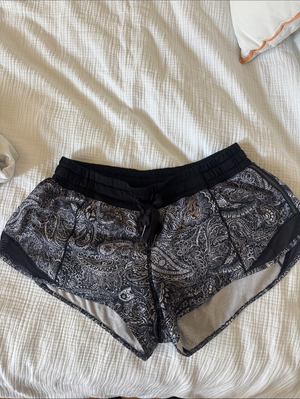 lululemon athletica Black Paisley Athletic Shorts